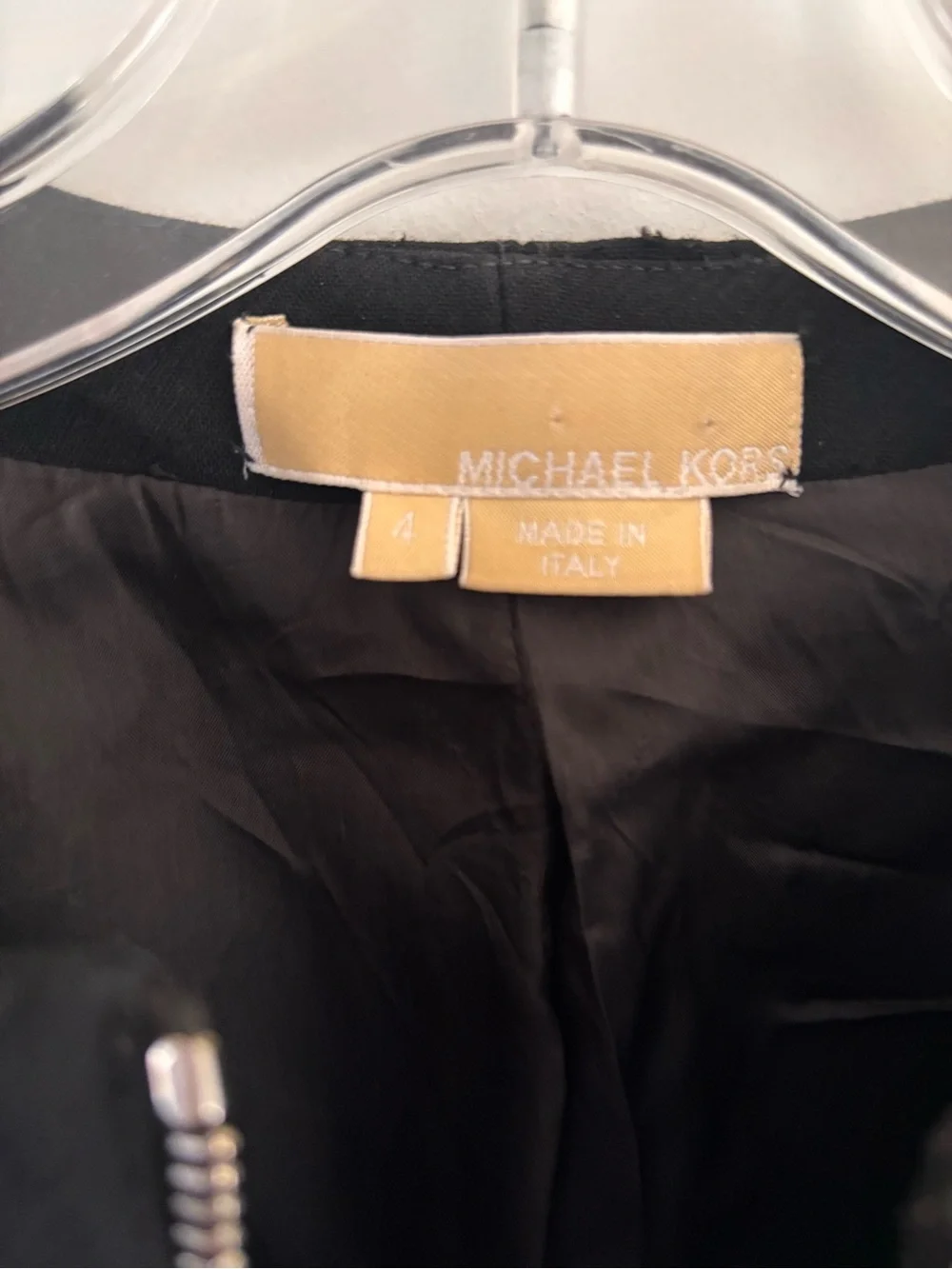 Michael Kors Black Jacket with Gold Label Tag